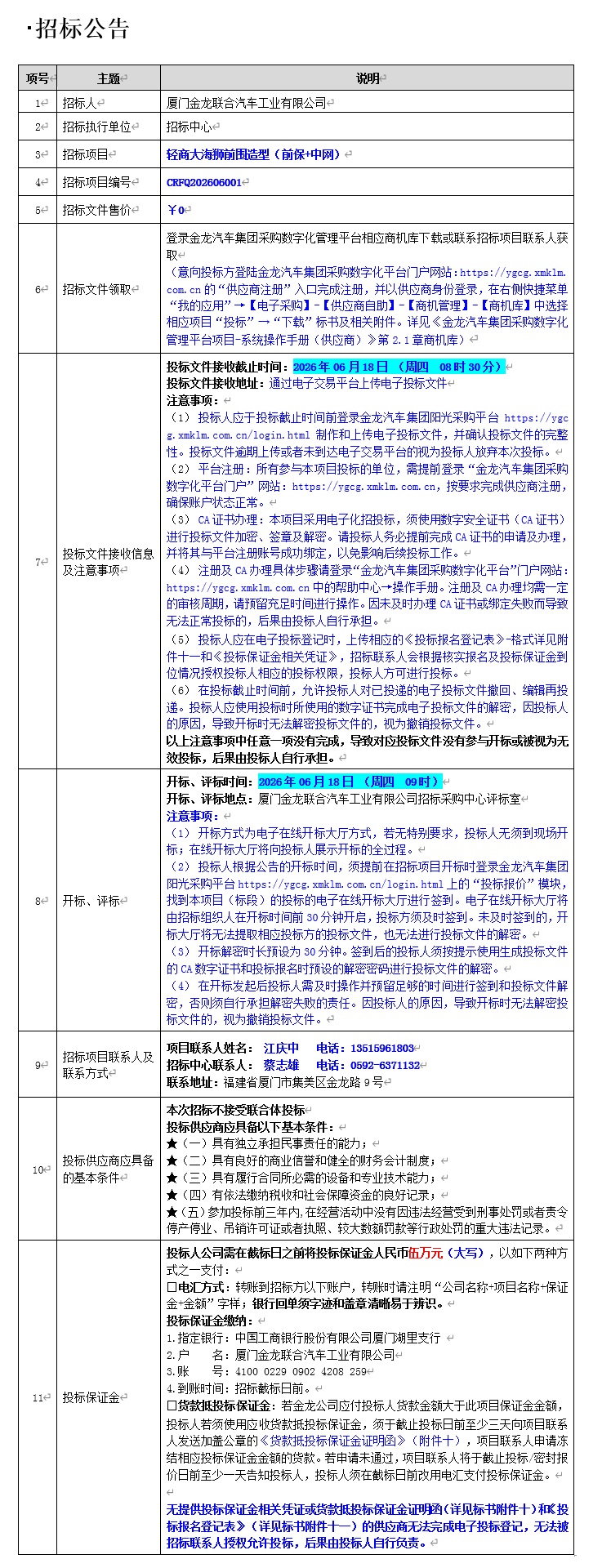 公開(kāi)招標(biāo)招標(biāo)公告-輕商大海獅前圍造型（前保+中網(wǎng)）-2026.06.02